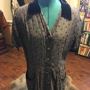 Vintage Button Front Handmade Dress